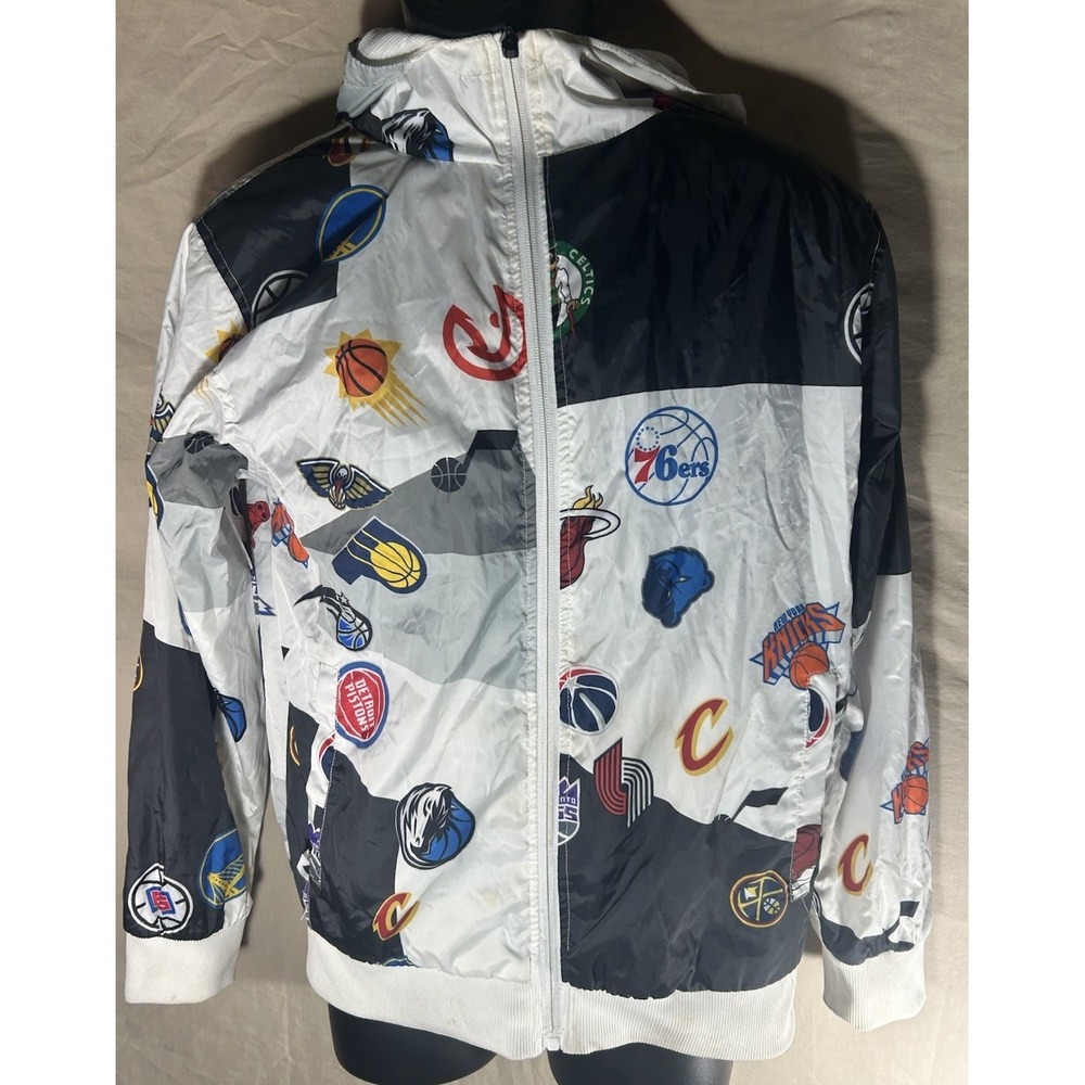 NBA All Team Logo AOP Windbreaker Jacket Youth XL 18-20 Icer‎ Brands Hood